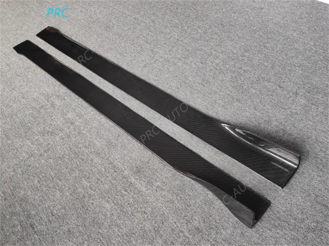 Real Carbon Fiber Sideskirts Spoiler Trim For 2014-2016 Porsche Panamera 970.2
