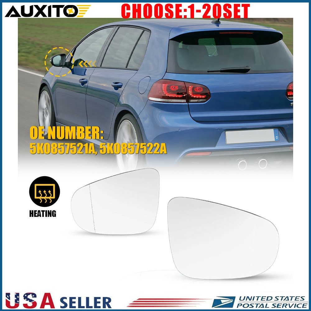 ‌ Heated Door Mirror Glass Left Right For VW Golf GTI MK6 2010-2014 Years 2-10X