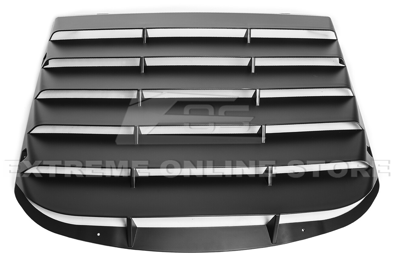 For 15-Up Ford Mustang Coupe | Primer Black Rear Window Louver Cover Sun Shade