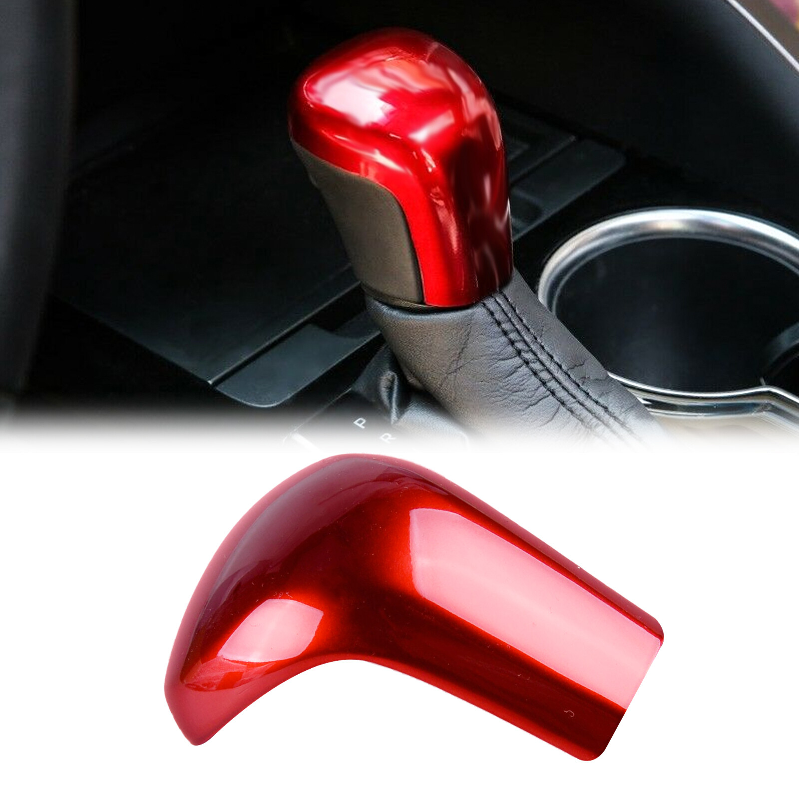 Red ABS Car Interior Gear Shift Knob Cover Trim For Toyota Camry Corolla Avalon
