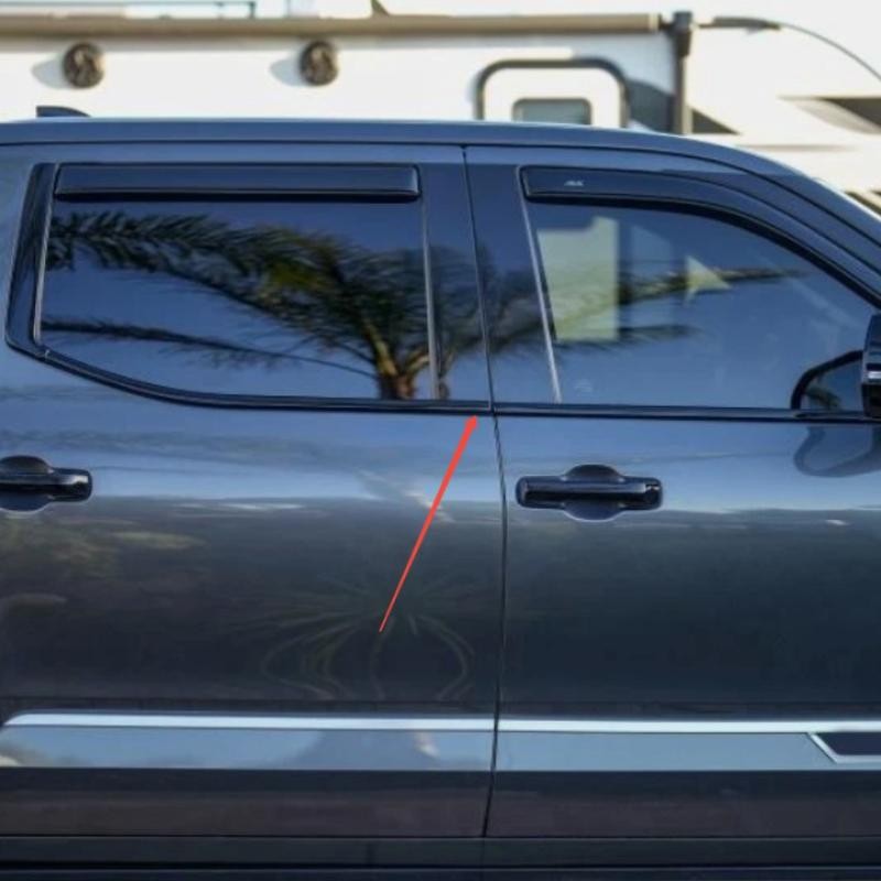 For 2022-2025 Toyota Tundra Window Trim Chrome Delete Overlays CrewMAX Glossy