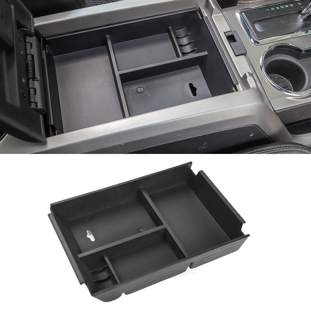 Black Center Console Storage Box Tray Case Organizer For Ford F-150 Raptor 09-14