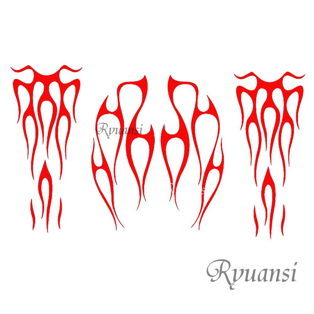 Universal Flame Vinyl Decal Sticker Waterproof For Motorcycle Gas Tank & Fender