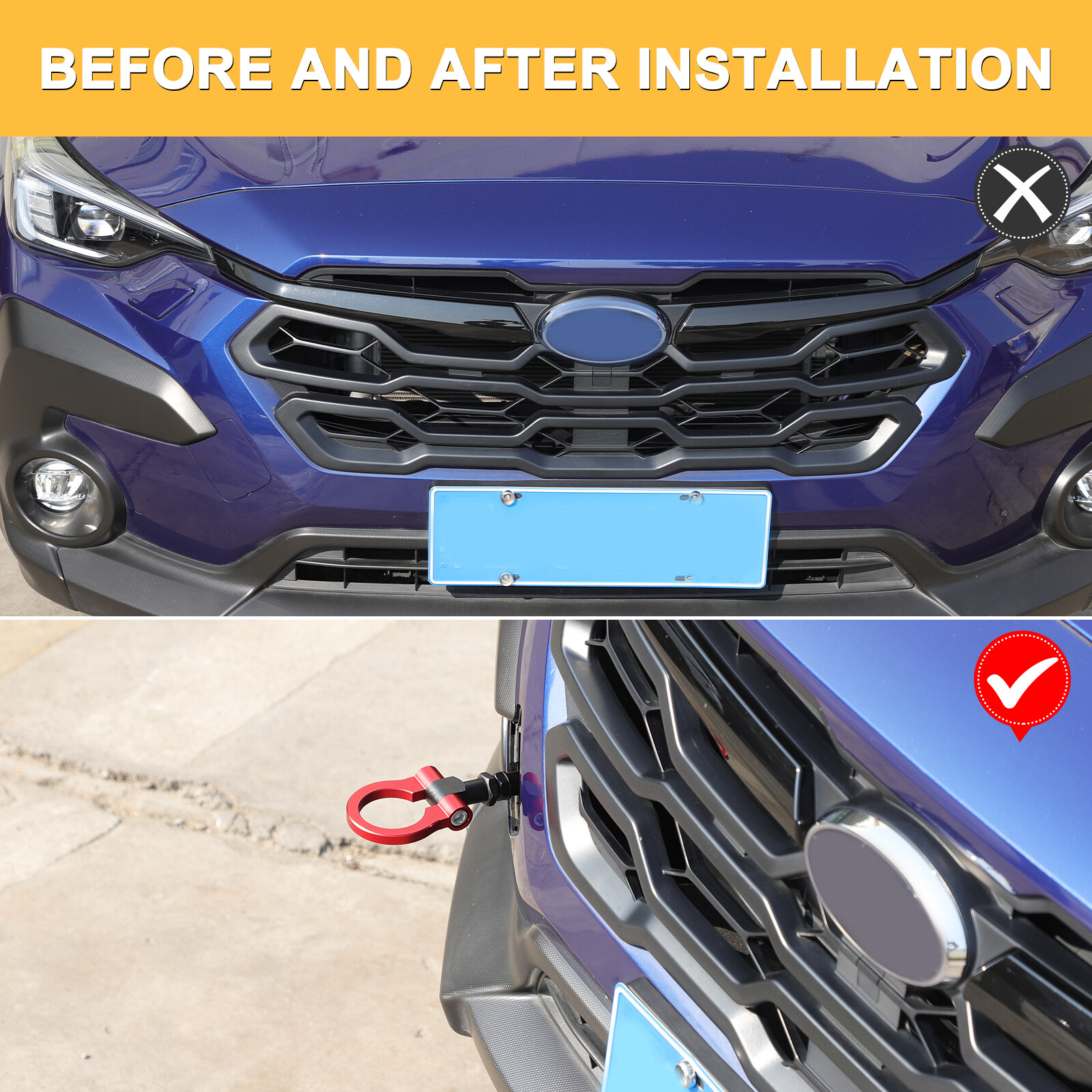 Red Track Racing Tow Hook Trailer For Subaru Crosstrek 2024-2025