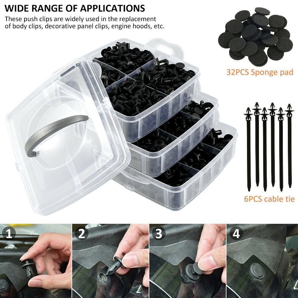 Car Retainer Clips Tool Kit Auto Fasteners Push Trim Clips Pin Rivet Bumper Kit