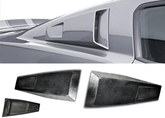 Black Urethane Rear Quarter Window Cover Louver Scoop For 05-14 Ford Mustang