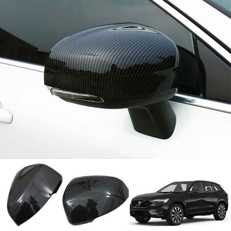 ABS Carbon Fiber pattern Rearview Mirrors Cover Trim For Volvo XC90 2016-2023 2x