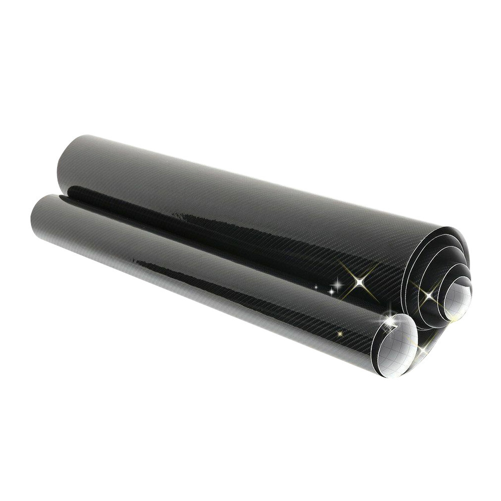 Car Stickers Carbon Fiber Vinyl 12″x60″ 5D SUPER Shiny Gloss Glossy Wrap Black