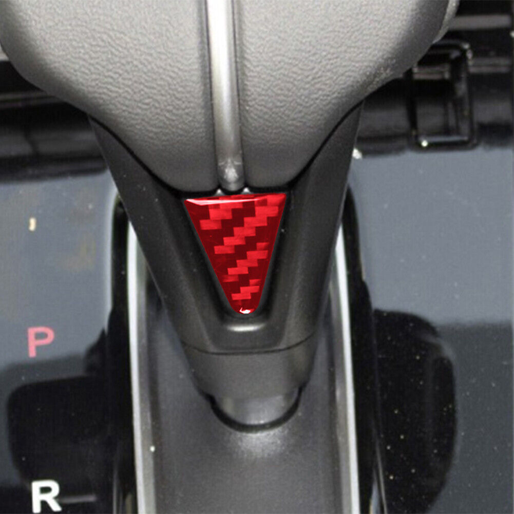 Red Carbon Fiber Interior Gear Shift Rod Side Cover Trim For Honda CR-V 2017-Up