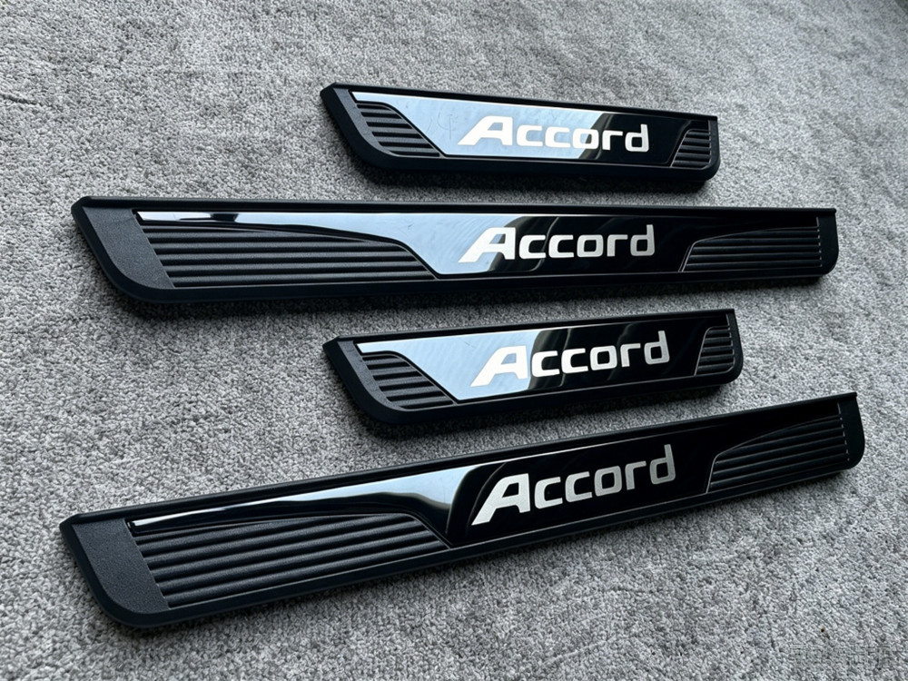 For Honda Accord Car Accessories Door Sill Protector Scuff Plate Mirror Black X4