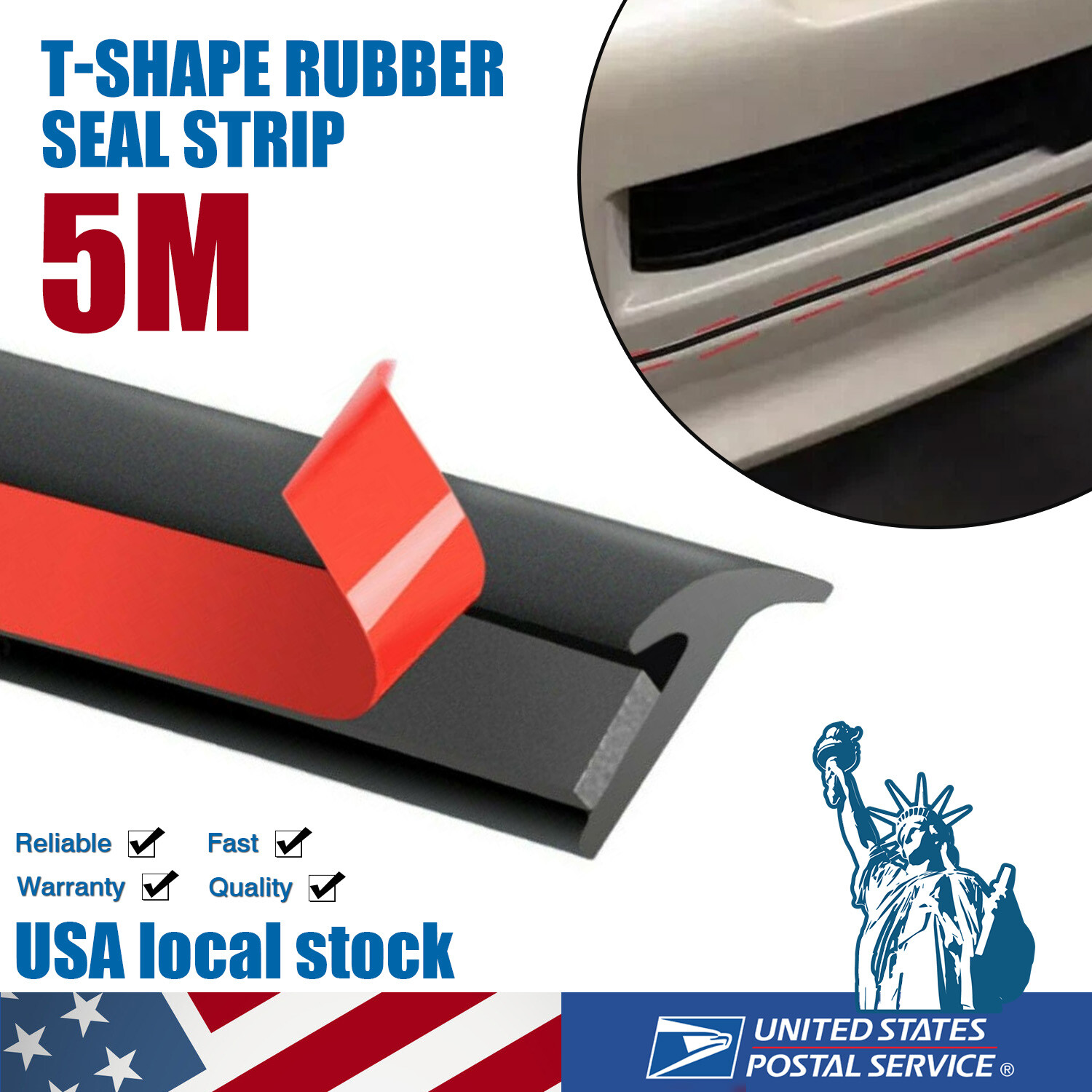 Rubber with Adhesive Double-Sided Tape High-Quality 16.4FT T-Shape for SUV Car