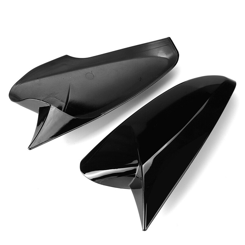 For Hyundai Veloster 2012-17 OX Horn Rearview Side Mirror Cover Trim Gloss Black