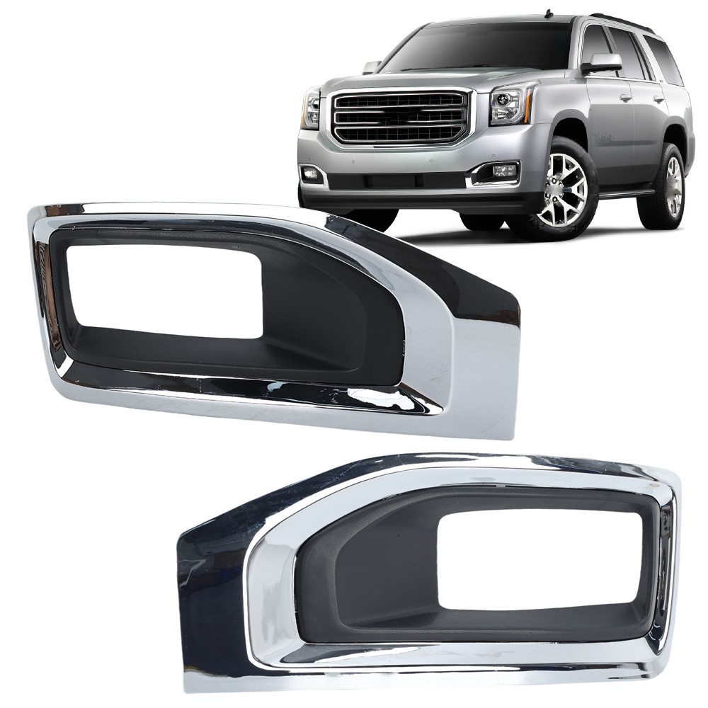 Fog Light Lamp Cover Chrome Trim For GMC Yukon 2015-2018 Driver&Passenger Side