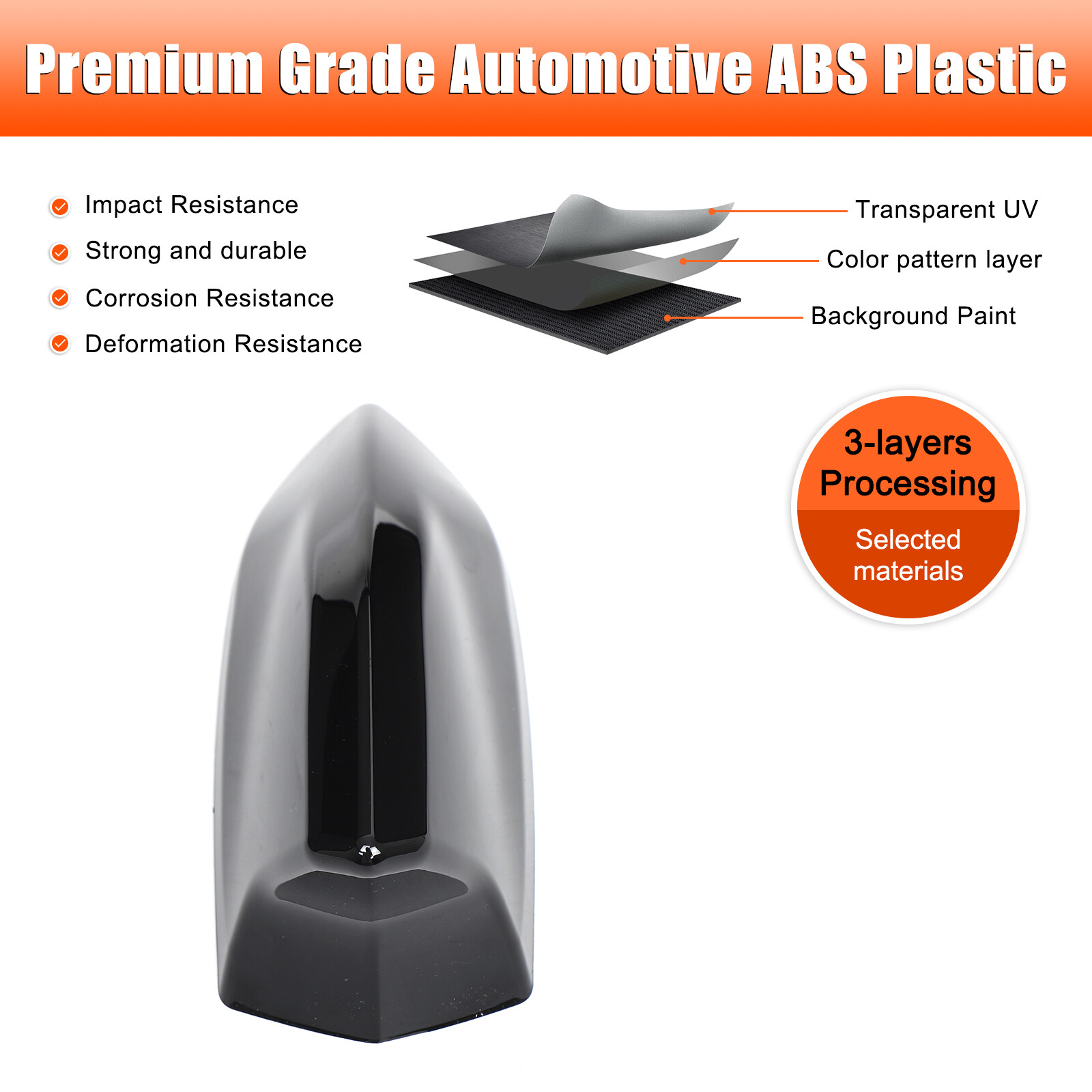 Roof Shark Fin Antenna Glossy Black Cover Trim For Hummer EV 2023 2024 2025-2026