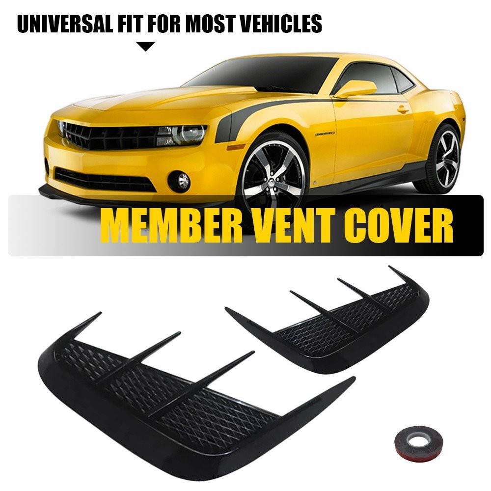 Black Soft Rear Sport Bumper Side Wing Member Vent Cover Trim Car Accessories