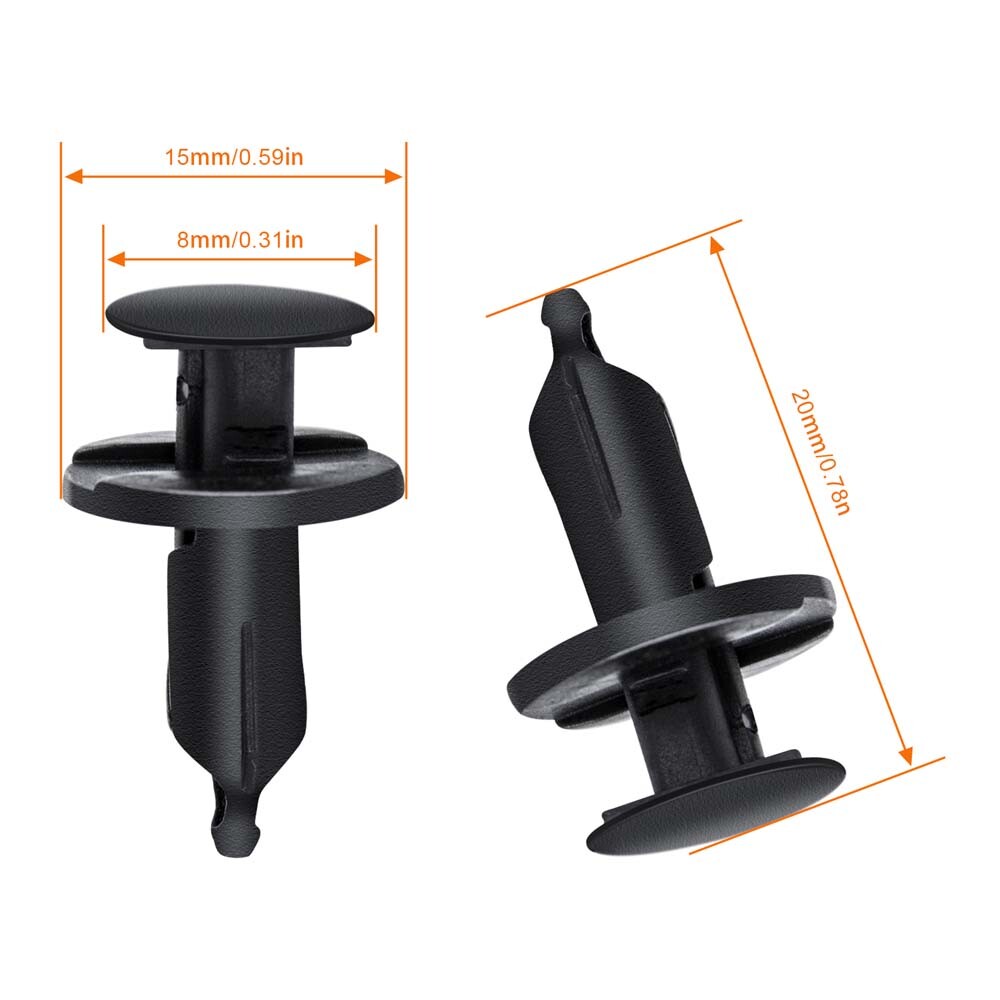 120pcs Nylon Push Type Retainer Clips 8mm Hole for GM 21030249 Chrysler 6503598
