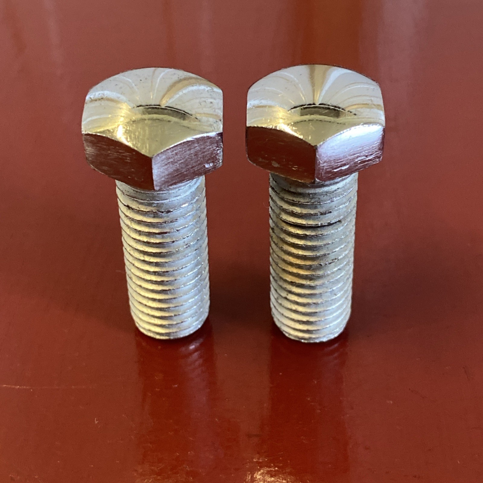 1930 ‘s 1940 ‘s CHROME 2 1/4″ x 5/8″ HEX BOLT SET (2) ANTIQUE CAR HARDWARE