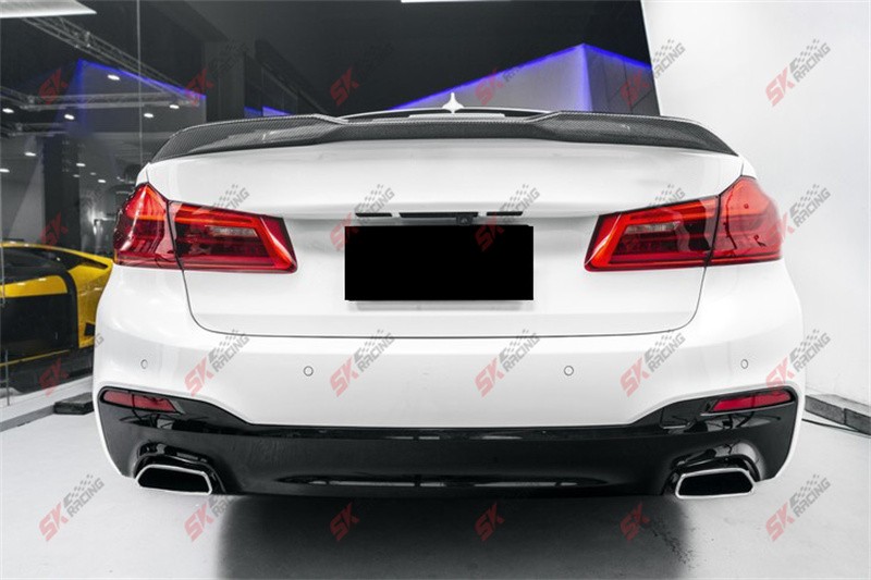 Glossy Black/Carbon Fiber Fits BMW 5 Series M5 520i 530i 540i Rear Spoiler Wing