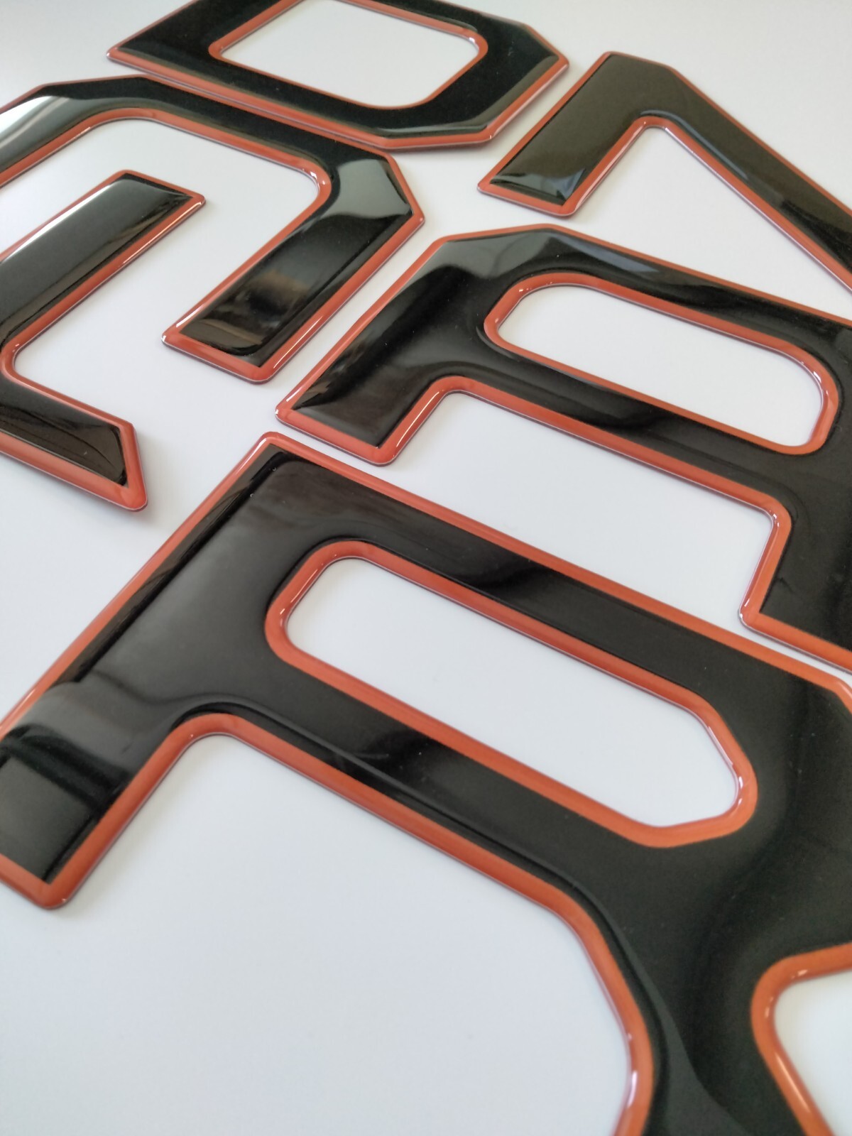 3D BLACK ORANGE OUT DOMED TAILGATE LETTERS FOR 2014-21 TOYOTA TUNDRA US MADE