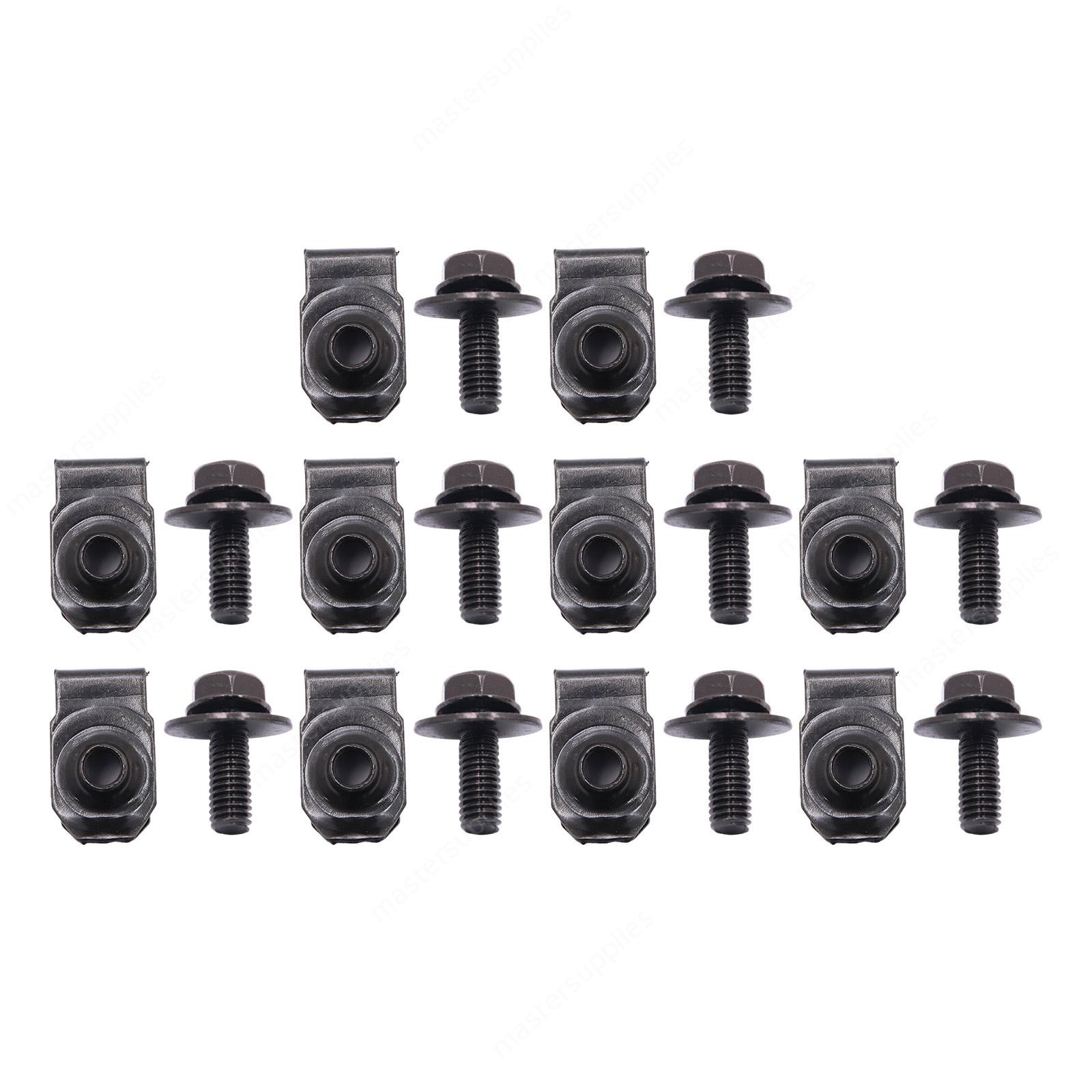 Fits GMC Truck Body Bolts&U-nut Clips- M6-1.0 x 20mm- 10mm Hex New