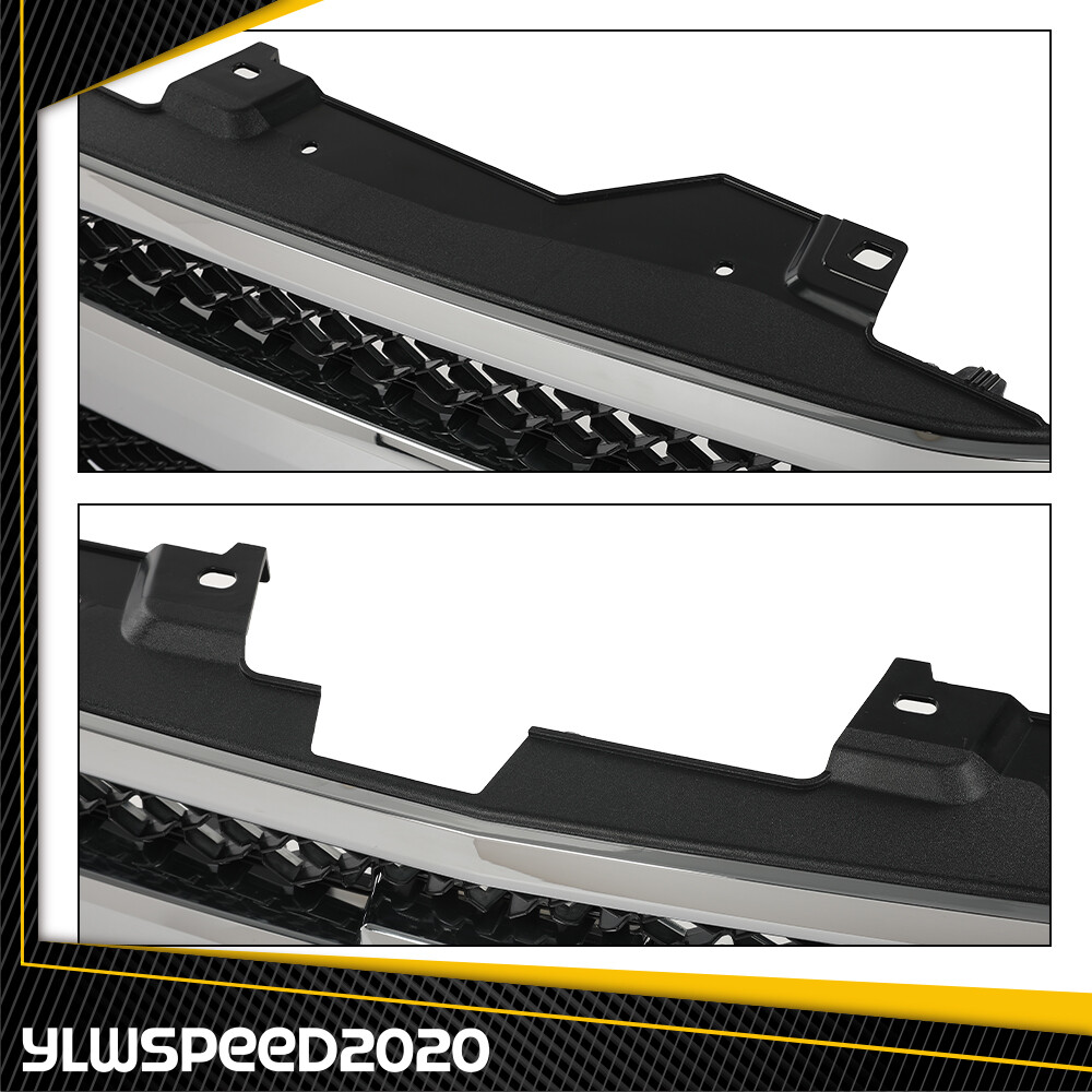 Silver Shell Grille Grill Bumper Fit For 2007-2013 Chevy Silverado 1500