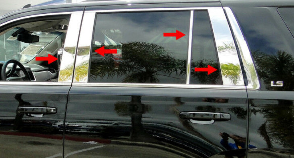 For 2015-2020 Chevy/GMC Suburban Yukon XL 8PC Stainless Steel Pillar Post Trim
