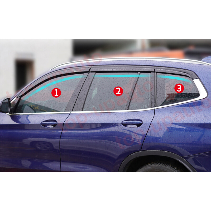 For 2018-2022 BMW X3 Black Door Window Visor Vent Shades Sun Rain Guard 6PCS