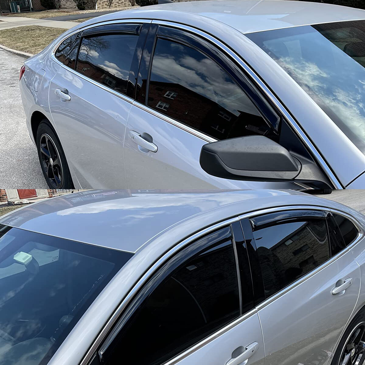 In-Channel Rain Guard Window Visor Vent Shade for 2016-2024 Chevrolet Malibu