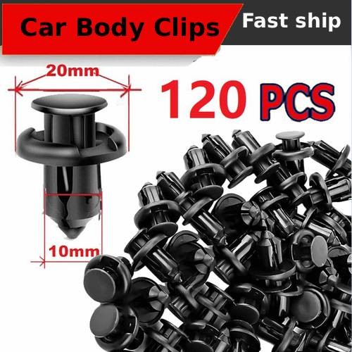 120Pcs Bumper Clips 10mm Hood Fender Push Rivets Retainer Fasteners for Insight