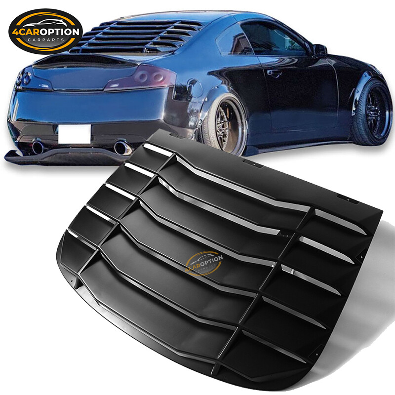 Fits 03-07 Infiniti G35 2DR Rear Window Louver Sun Shade Cover Matte Black ABS