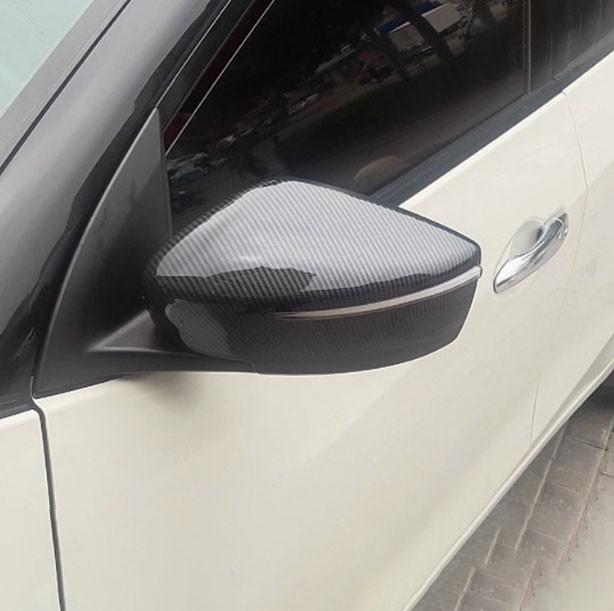 For Nissan Kicks 2018-2024 carbon fibre abs Side Door Rearview Mirror Cover Trim