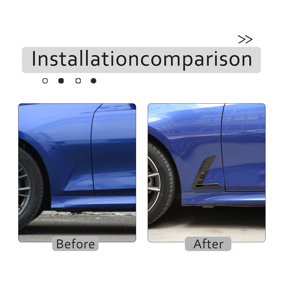Carbon Fiber Air Side Fender Decal Sticker Trim For BMW 3 Series 2020-2021 US