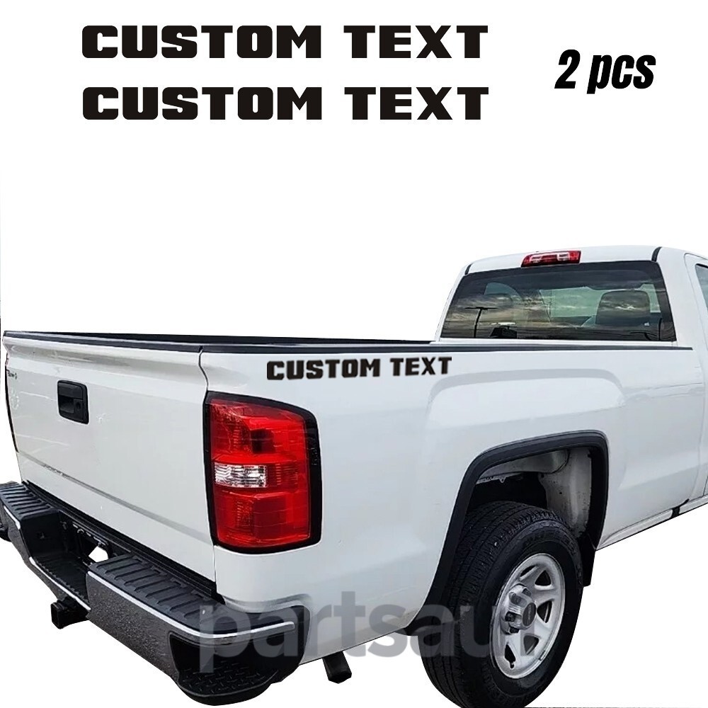 Custom Text Vinyl Decals Truck Bed Side Stickers for Gmc Sierra 1500 2500 2 Pcs
