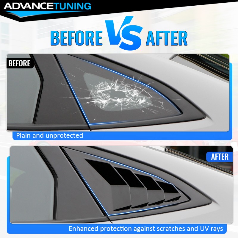 Fits 22-26 Subaru WRX Side Window Louvers Sun Shade Covers Black – Polycarbonate