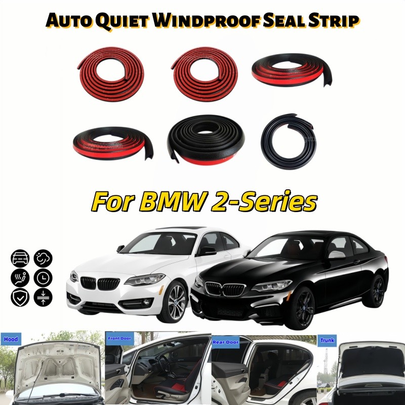 For BMW 2-Series 2016-17 Door Surround Rubber Liner Weather Barrier Wind Elimina