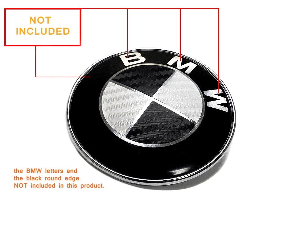 Matte Black Sticker for BMW Emblem Vinyl Wrap Overlay Decal Roundel Badge Logo