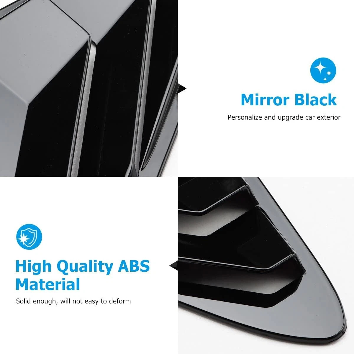 Window Louver 2Pcs Side Vent Window Louvers for 2021-2025 KIA K5 Bright Black