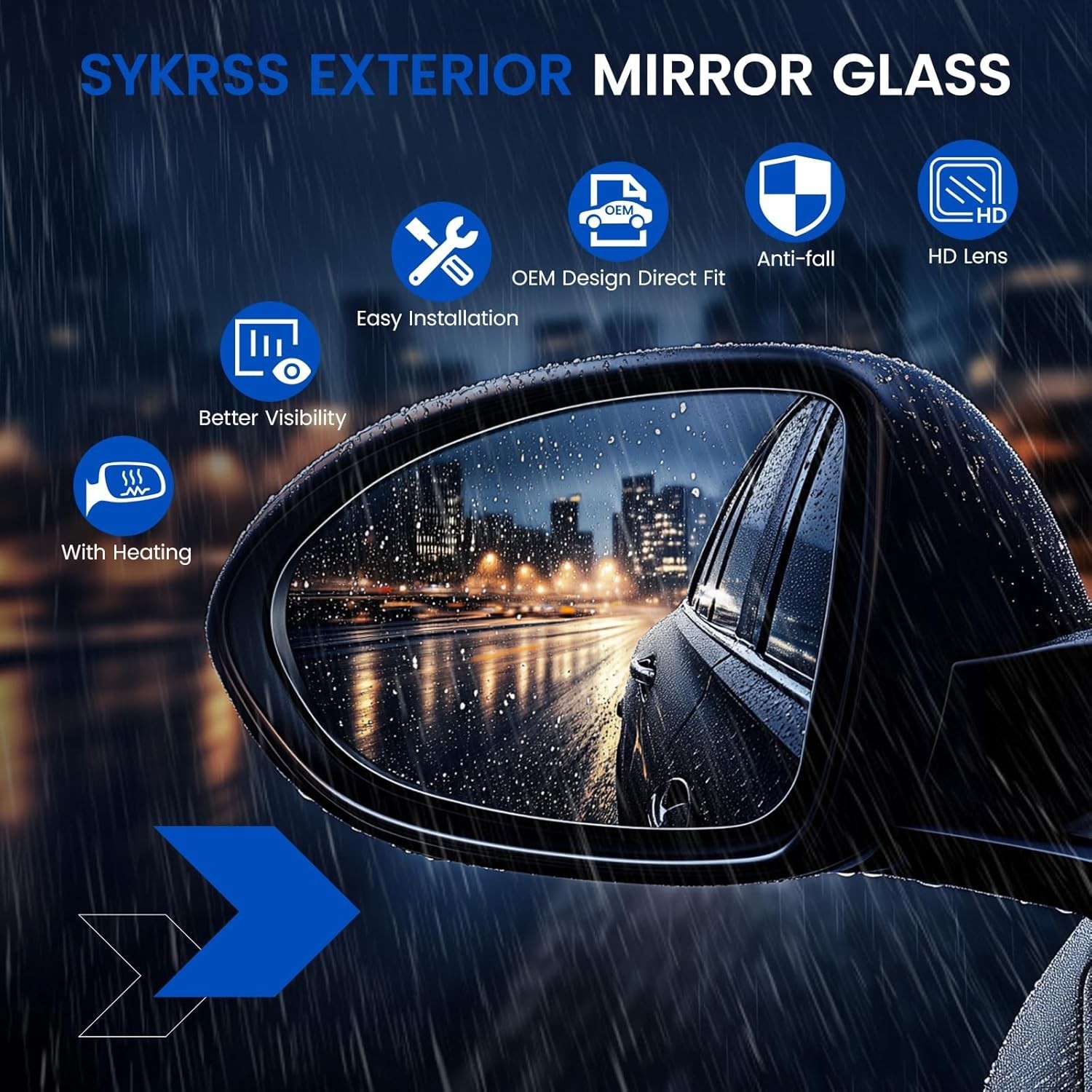 Mirror Glass For 2005-08 Dodge Ram 1500 Heated with Backing Plate Glass