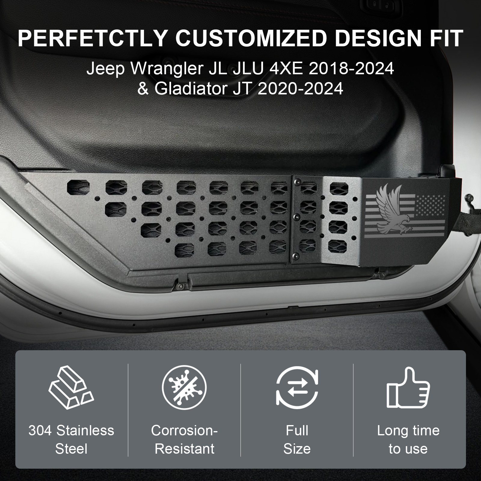 Metal Front Door Pocket Storage Box fit Jeep Gladiator JT 2020-2024 Organizer