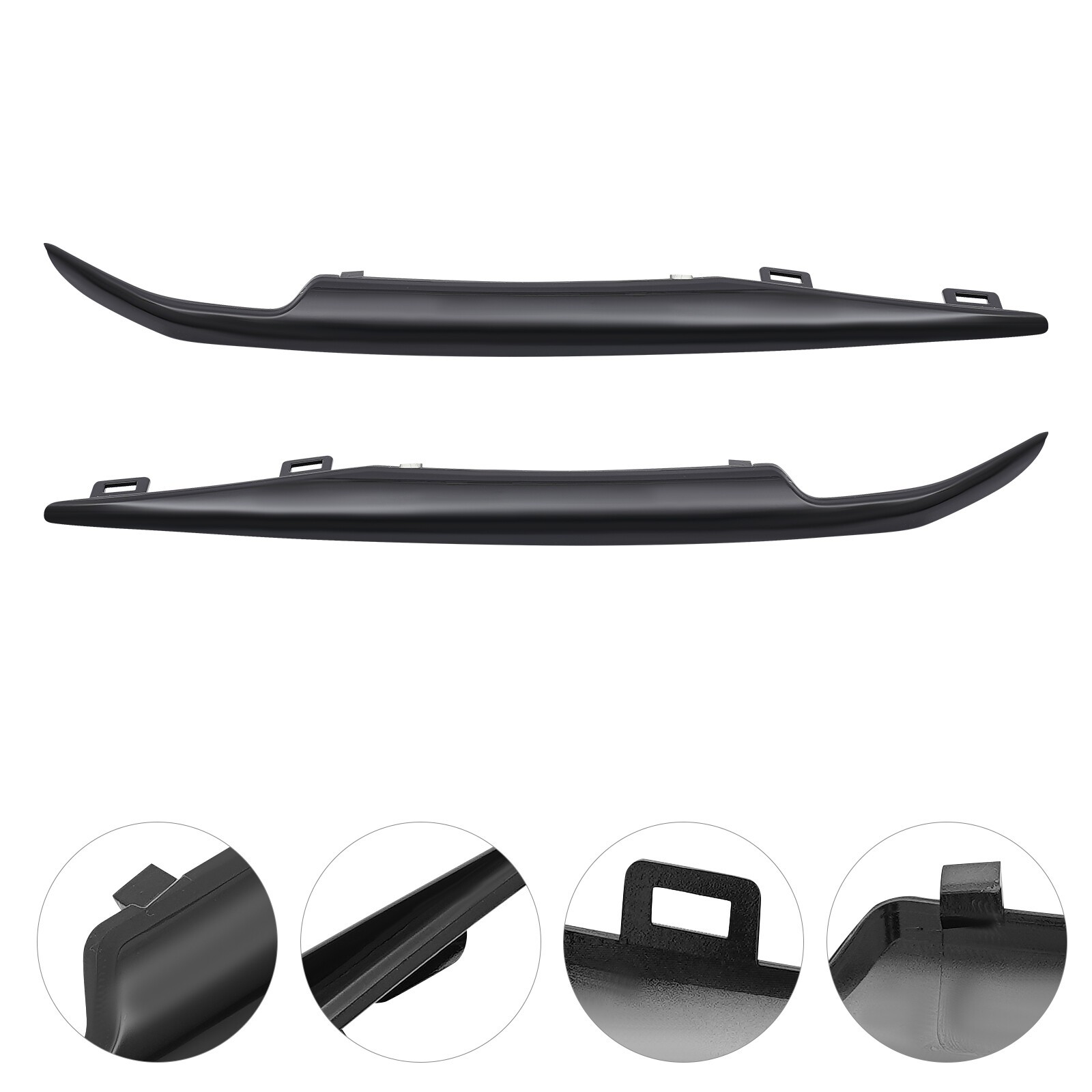 Black Front Left+Right Bumper Trim Set For 2015-2020 Cadillac Escalade Fits ESV