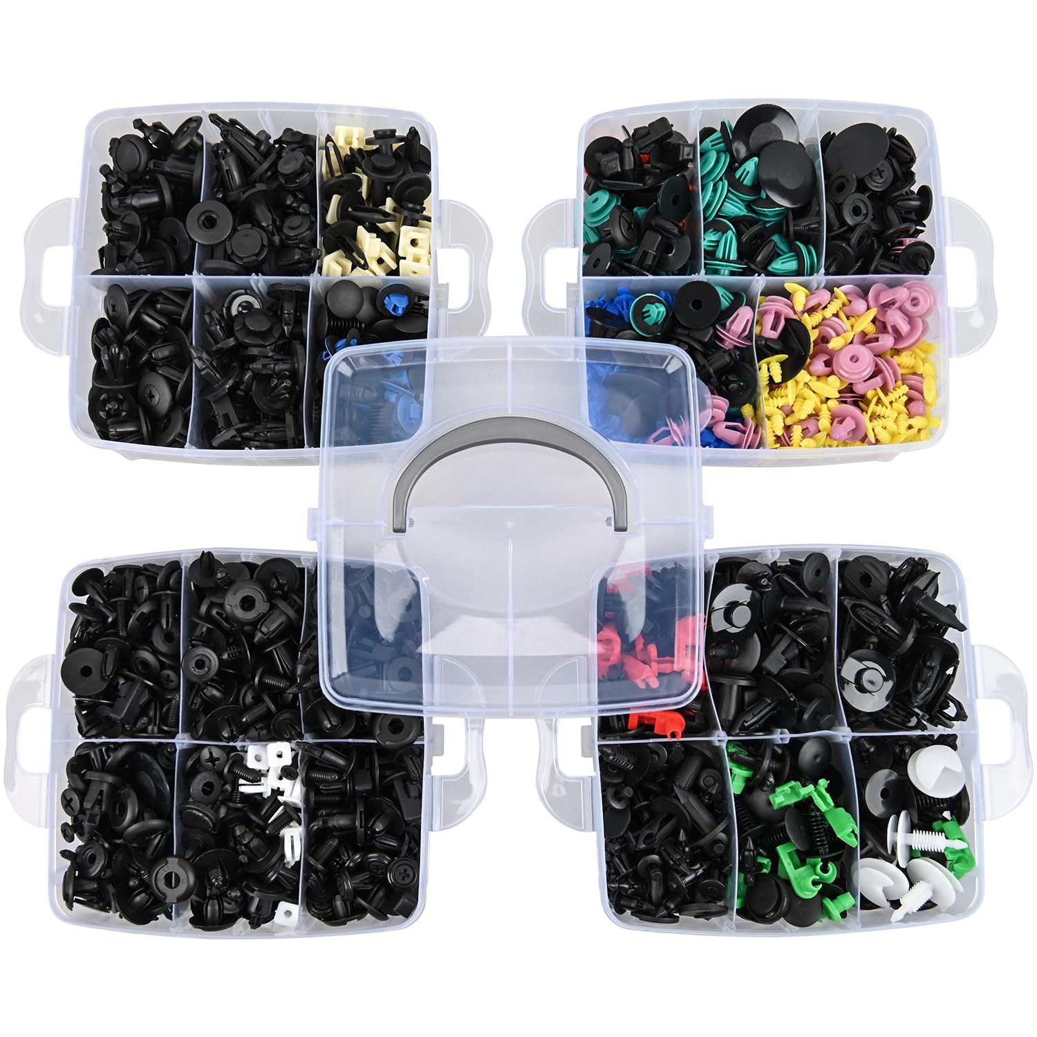 1295PCS Car Retainer Auto Fasteners Body Plastic Trim Clips Pin Rivet Bumper Kit