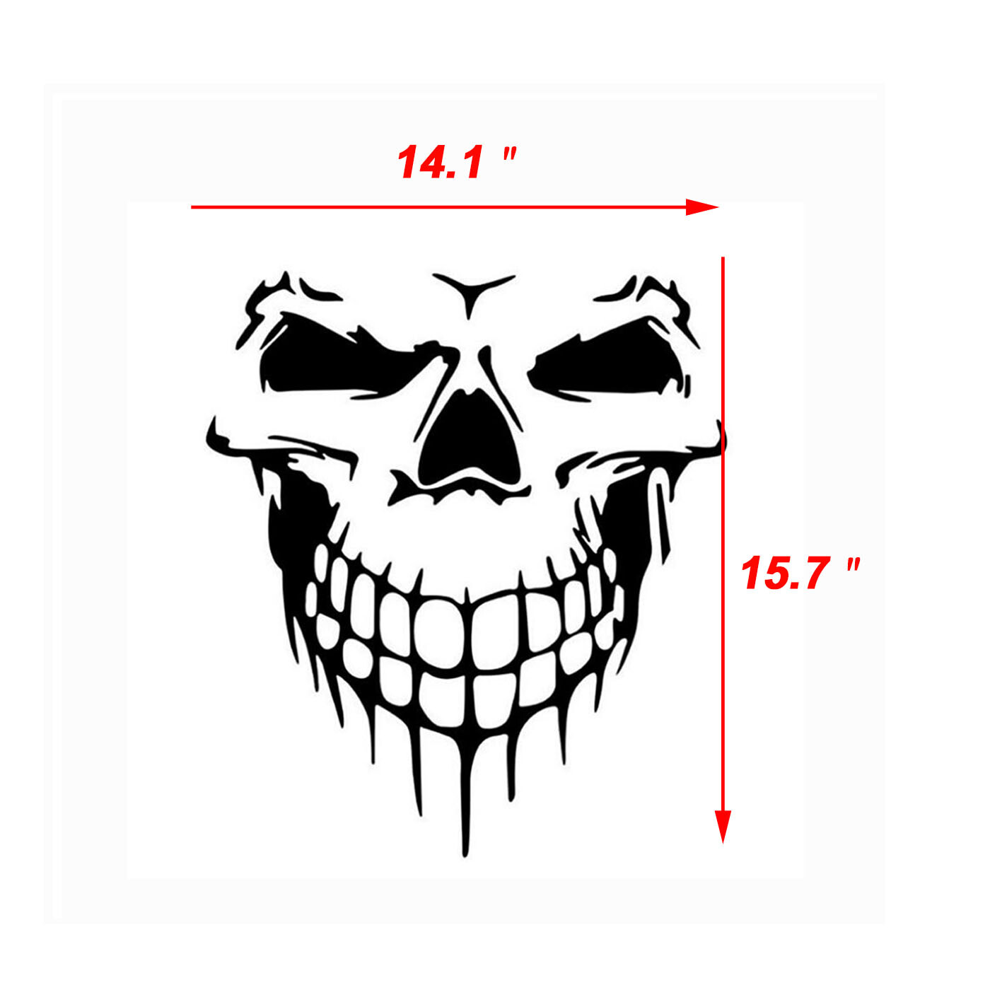 2pcs Black Skull Graphic Side Door Tailgate Vinyl Sticker For Jeep Wrangler JK