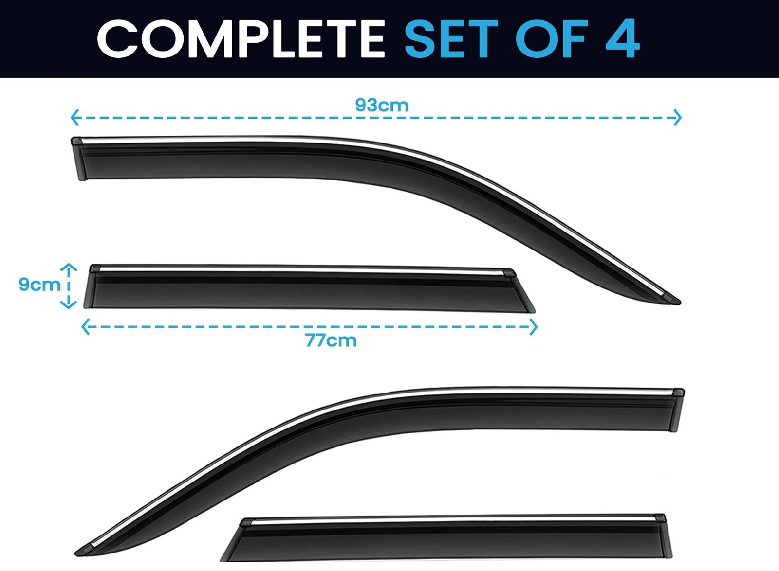 Hyundai Grand i10 Door Visor Rain Guard Wind Deflector Set of 4 Pieces