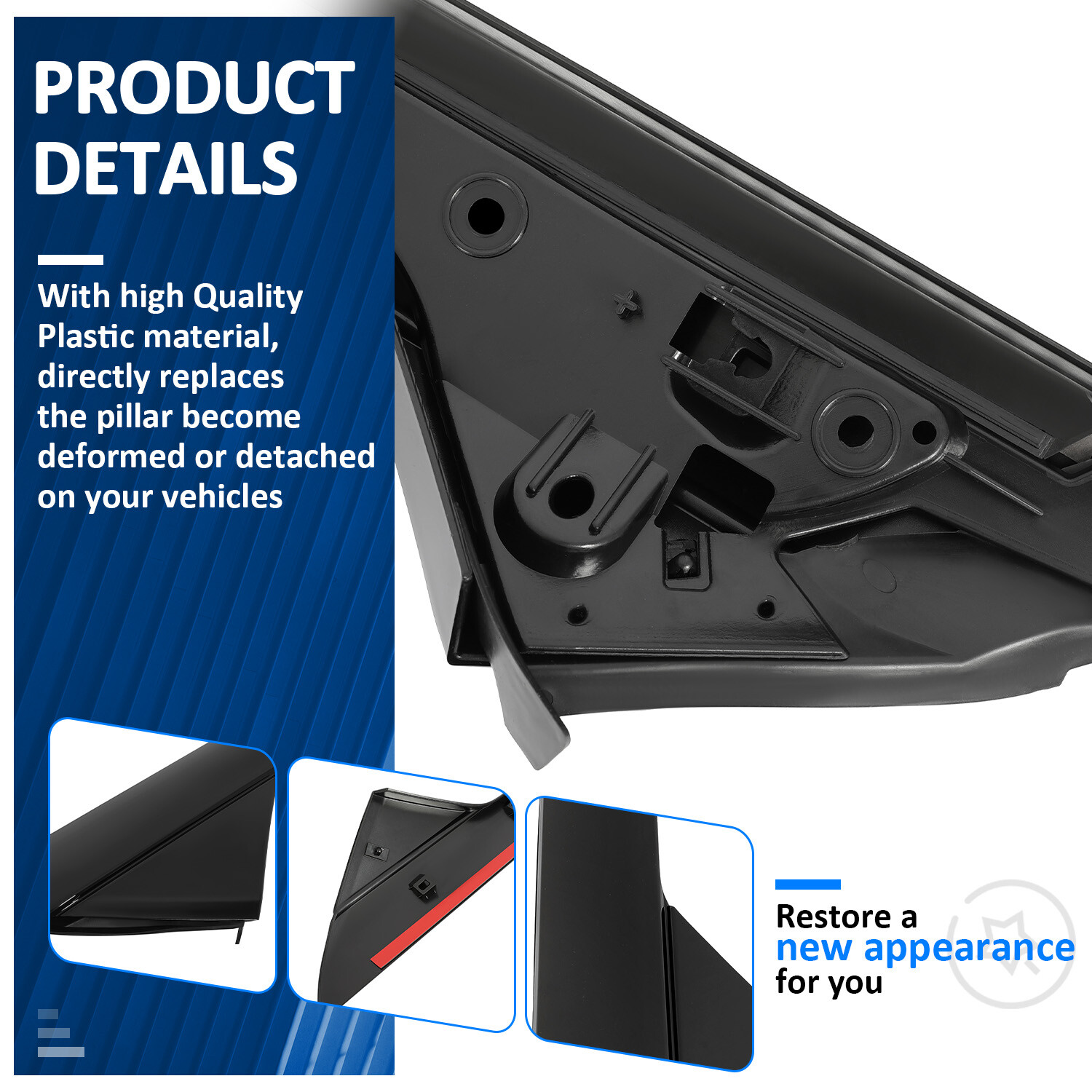 Left Side Windshield A-Pillar Molding INNER OUTER Trim For Ford Explorer 2011-19