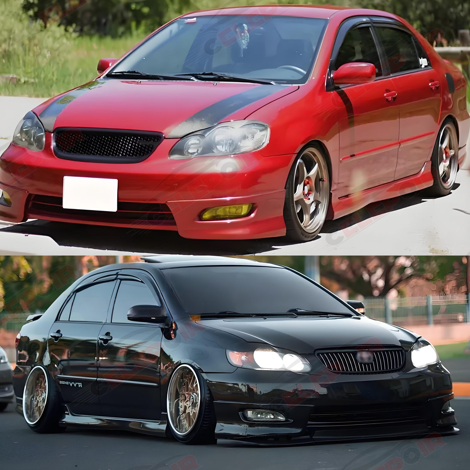 For 2004 Toyota Corolla Sedan Window Visor Sun Rain Guards Wind Deflectors