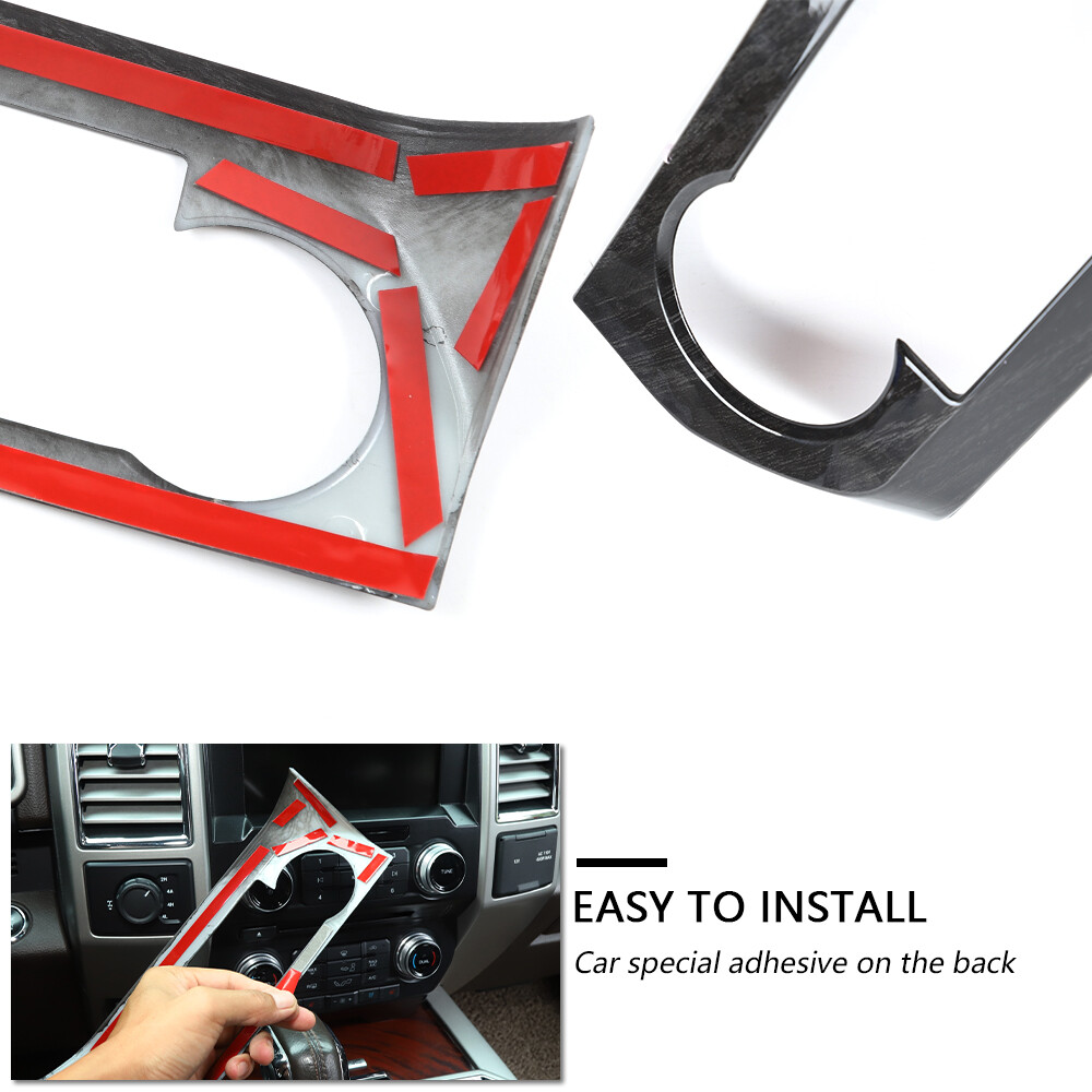 Interior Decoration Cover Trim Accessories For Ford F150 2015+ Black Wood Grain