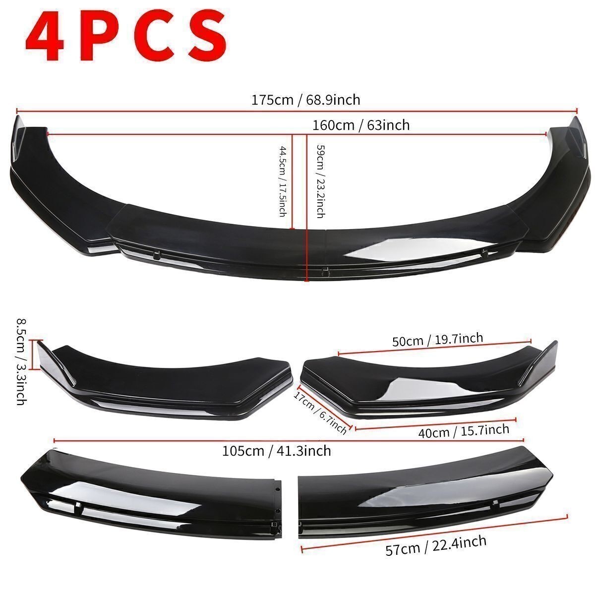 For Chevrolet Malibu 2016-2022 Front Bumper Lip Spoiler Splitter Body Kit Gloss