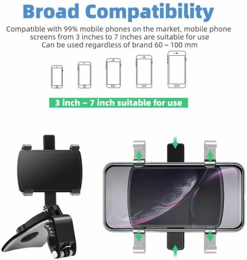 Universal 360° Car Phone Mount Dashboard Holder For Cell Phone Samsung iPhone US