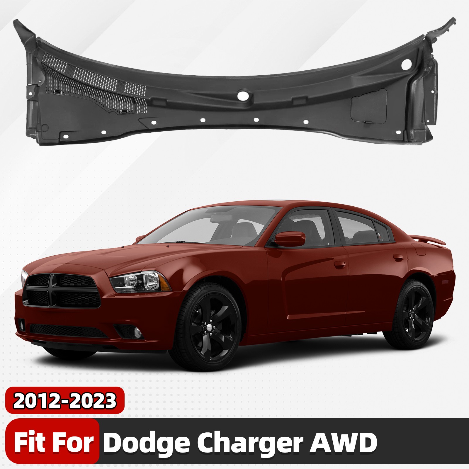 Windshield Wiper Cowl Panel Cover Grille For 2012-2023 Dodge Charger AWD
