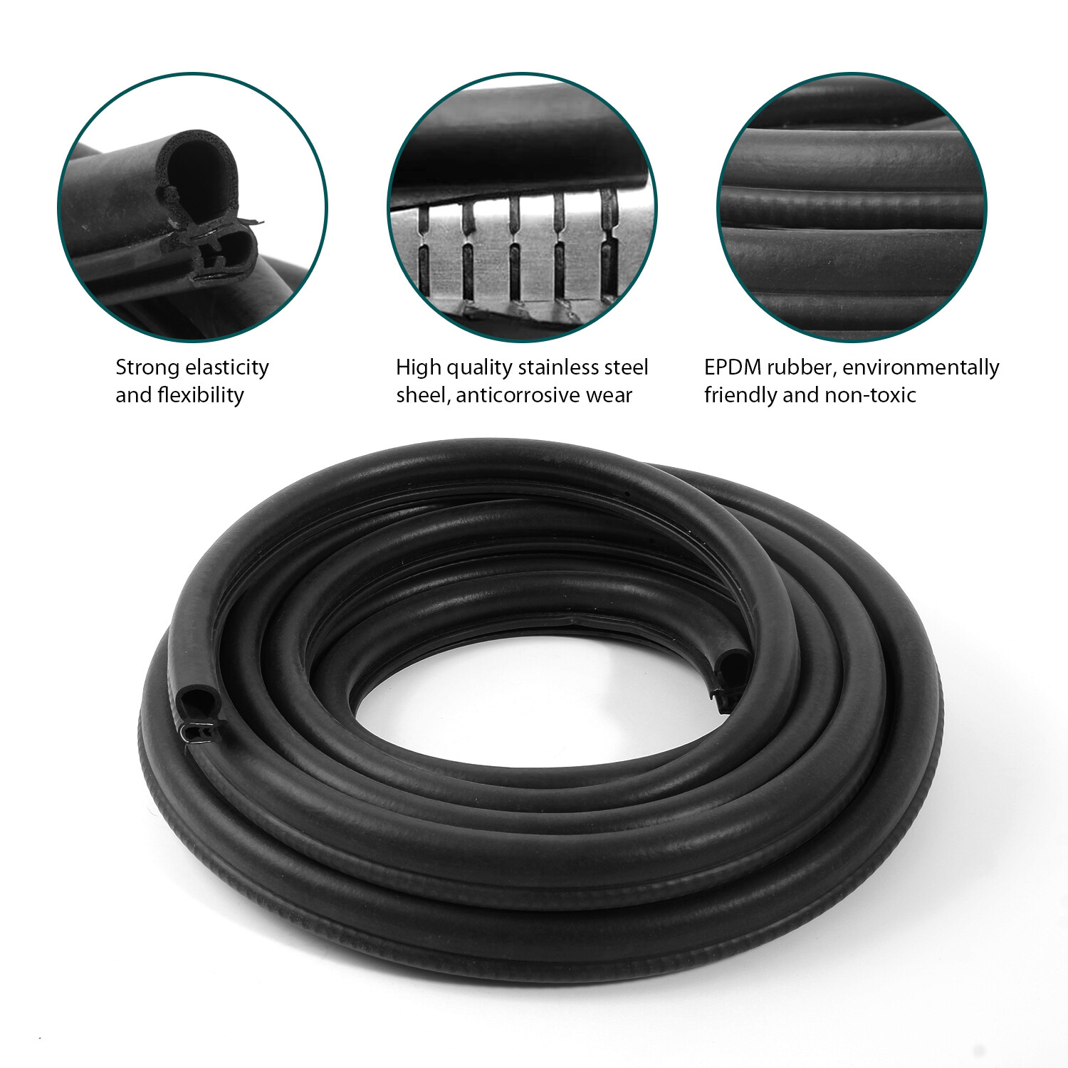 19.7ft Car Rubber Seal Weather Strip Door Edge Moulding Trim For Ford Mustang